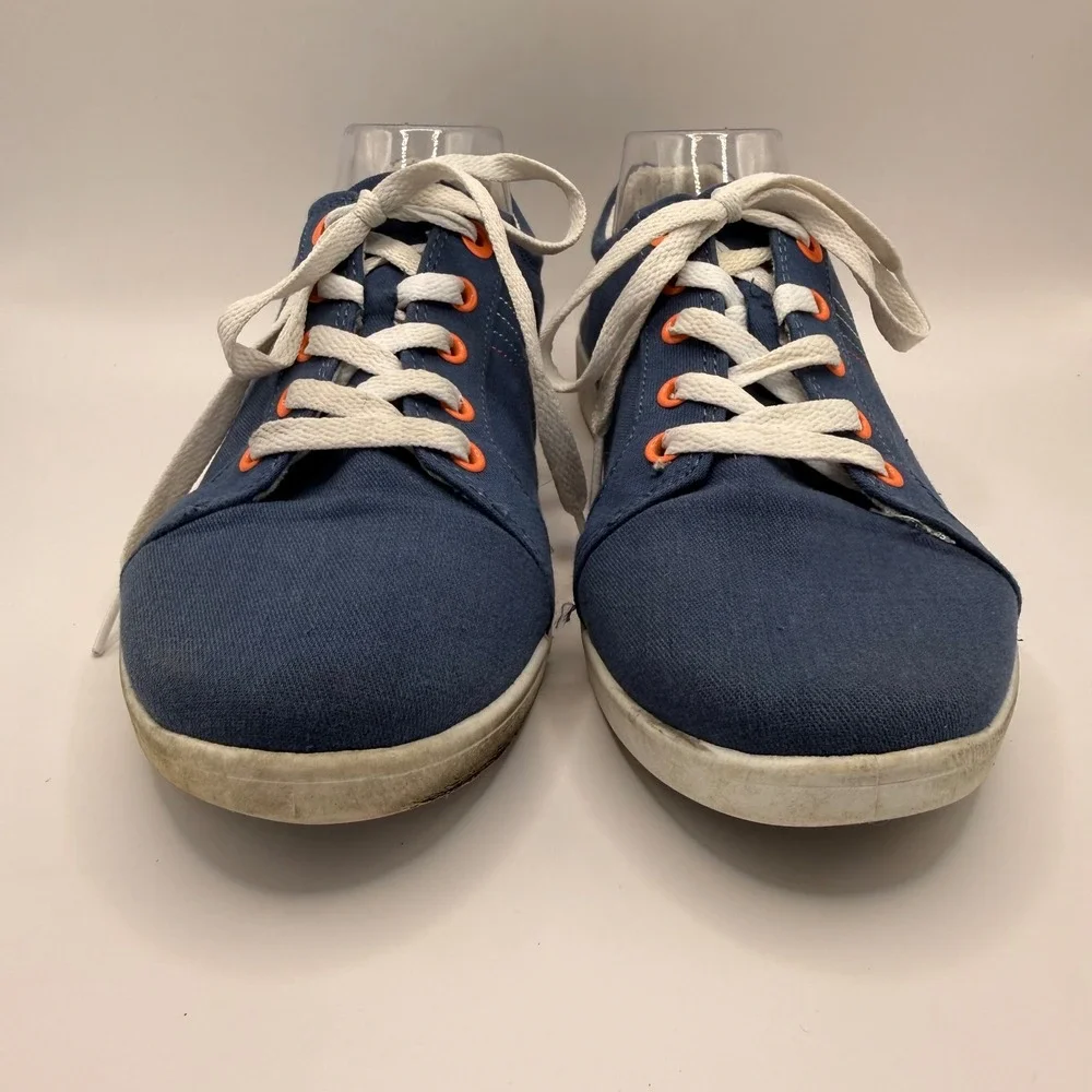 Vionic Beach Stinson Navy Blue Canvas Lace Up Sneakers‎ Womens Size 10 Vegan